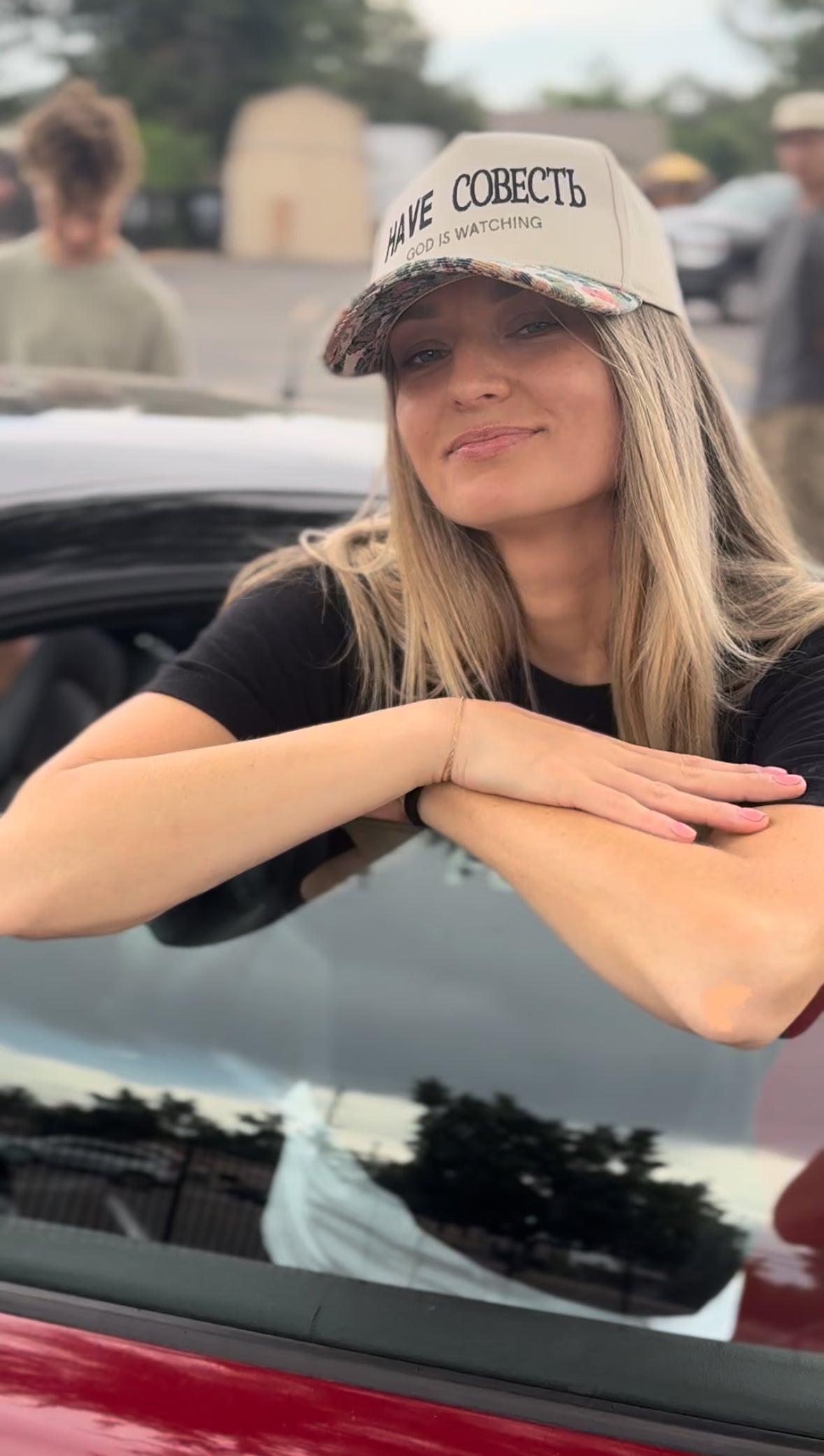 Have СОВЕСТЬ “God Is Watching” Christian Snapback Trucker Hat | English & Russian Faith Hat