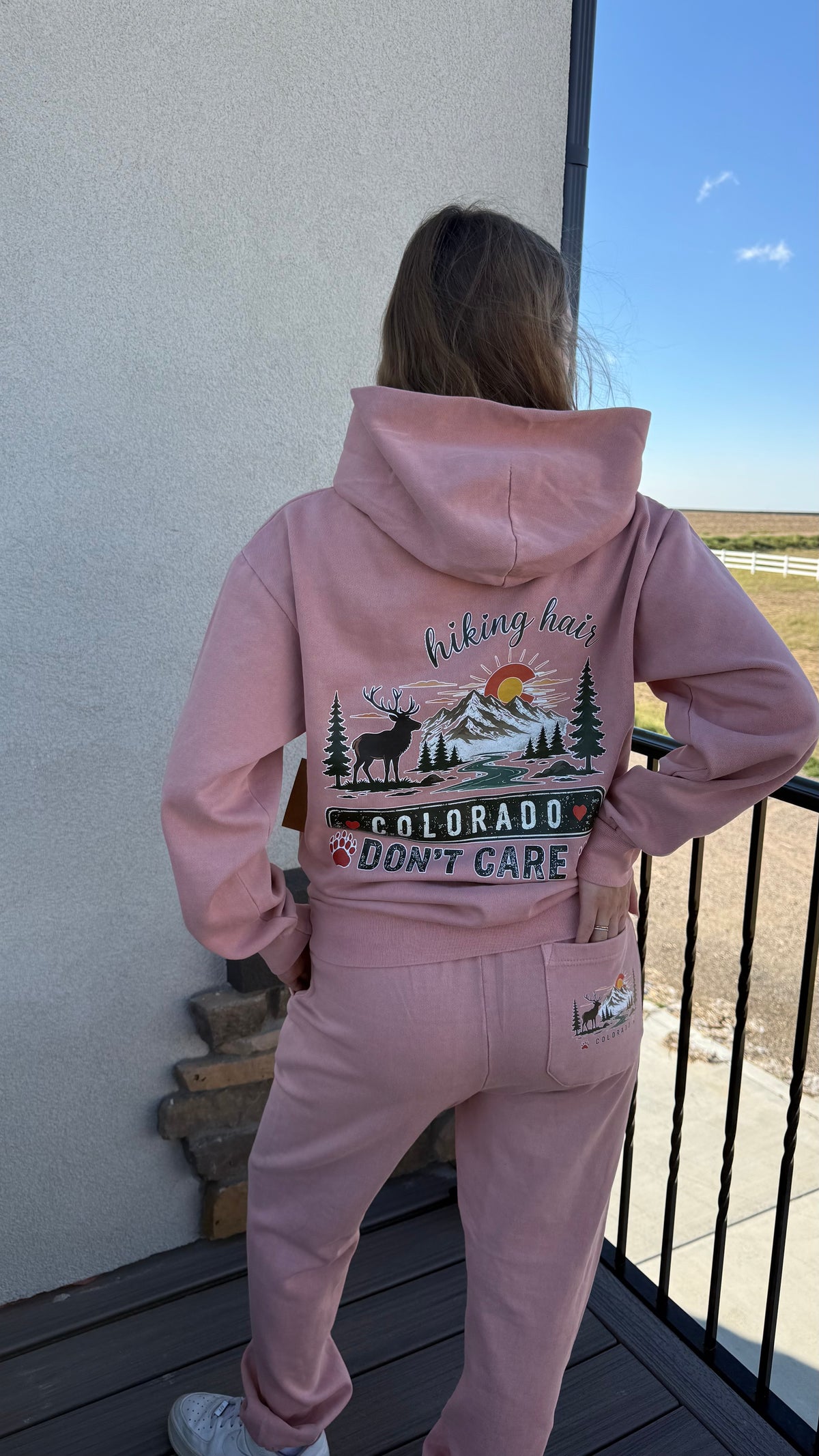 Hiking Hair Don't Care Colorado Hoodie | Mountain Hiking Hoodie