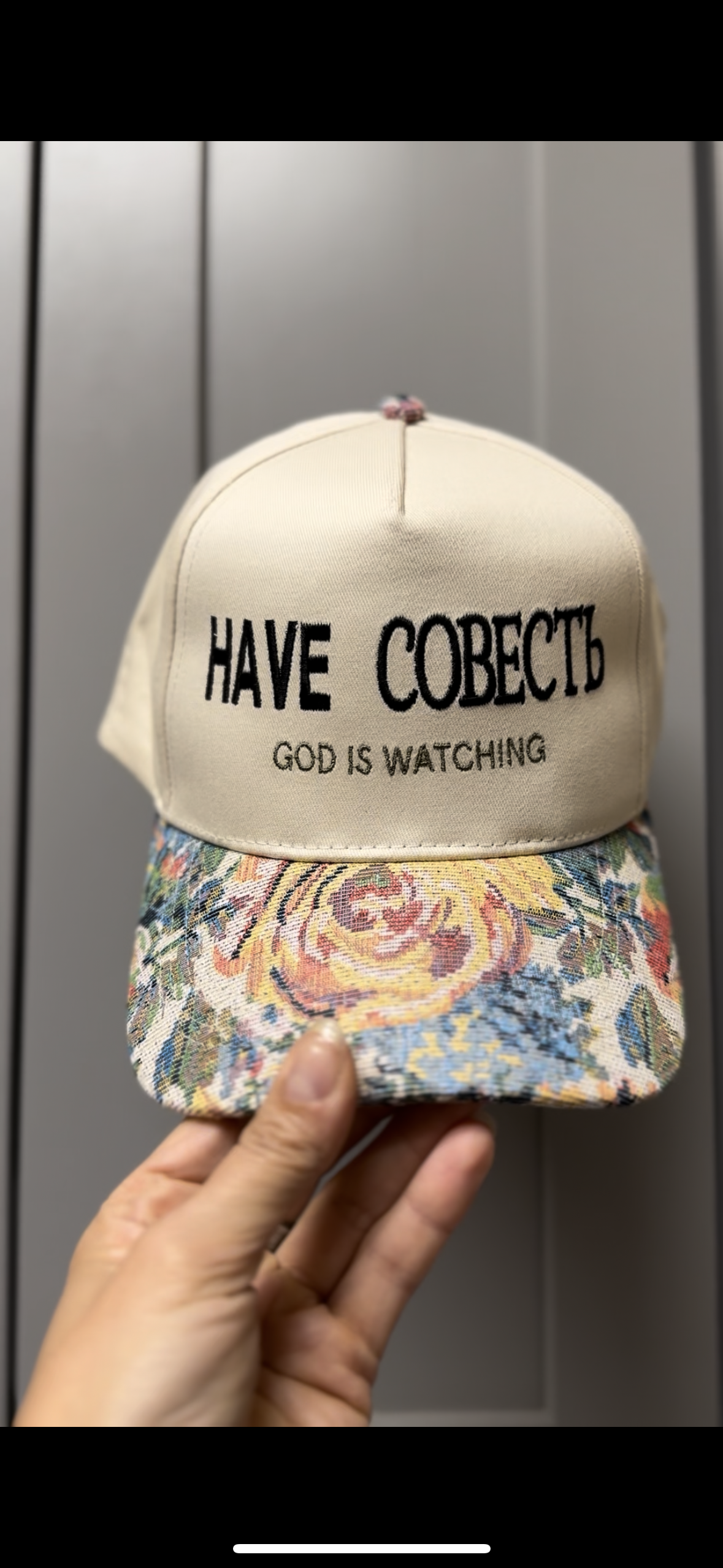 Have СОВЕСТЬ “God Is Watching” Christian Snapback Trucker Hat | English & Russian Faith Hat