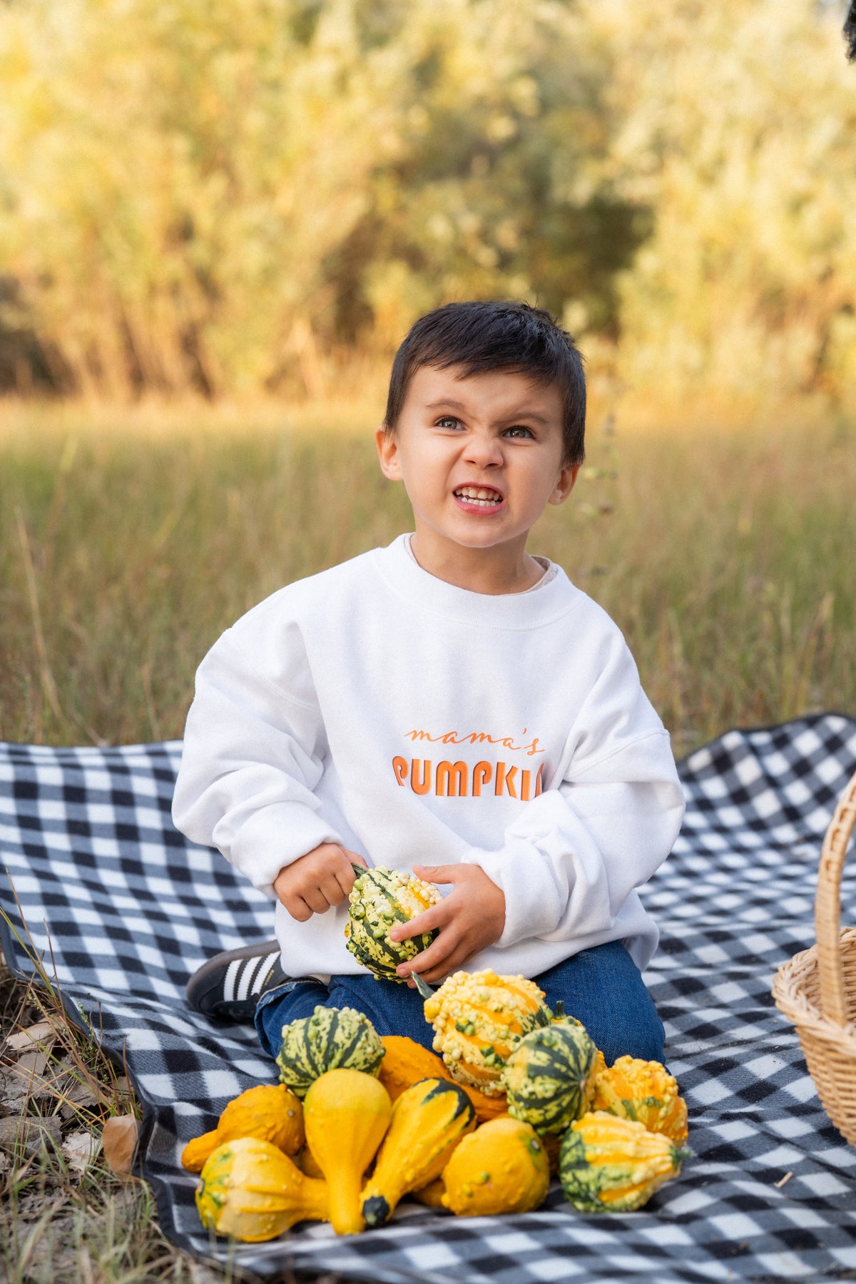 Mama's Pumpkin Kids Sweatshirt, Matching Mommy and Me Fall Crewneck
