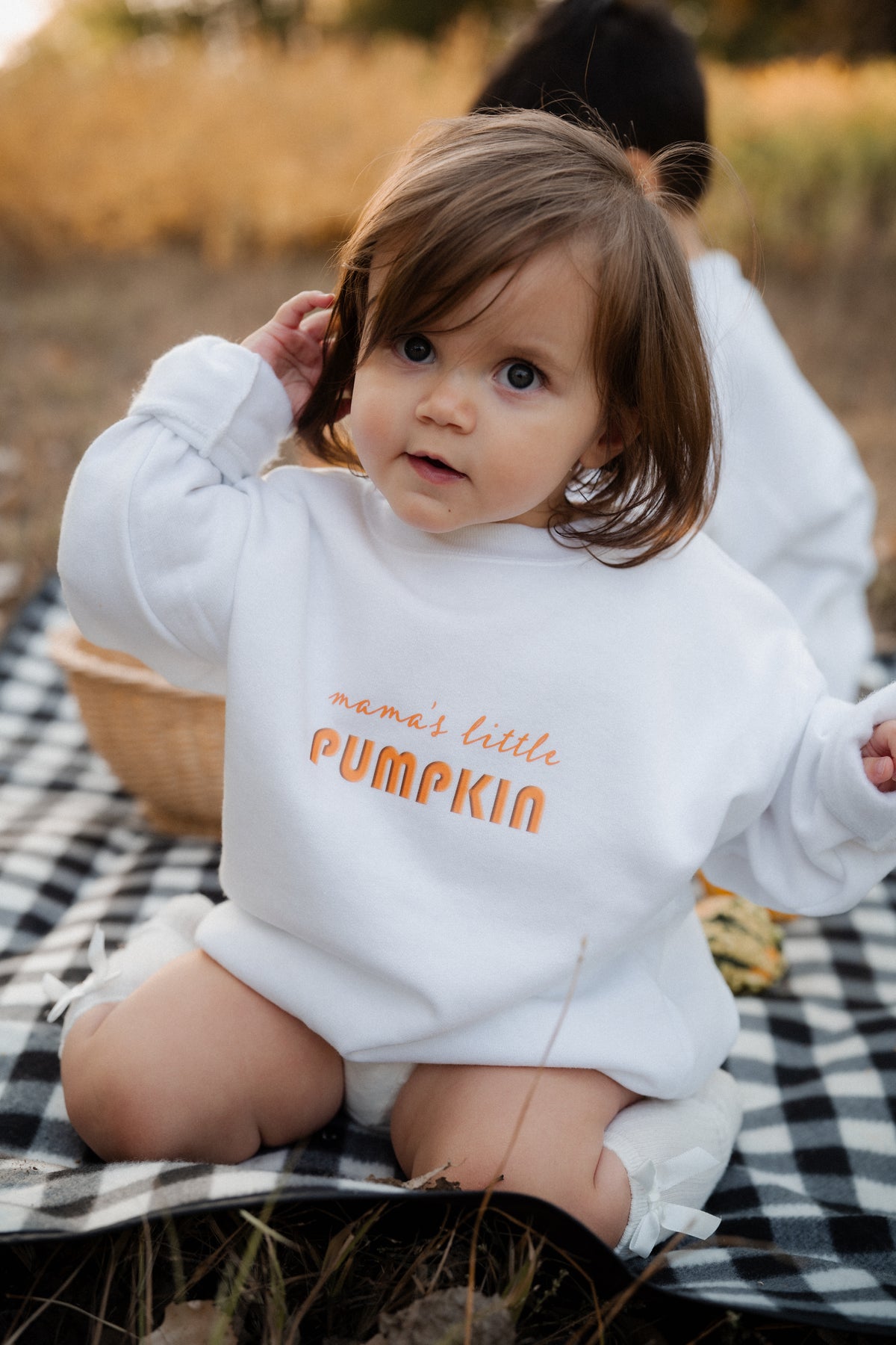 Mama's 'Little' Pumpkin Kids Sweatshirt, Matching Mommy and Me Fall Crewneck
