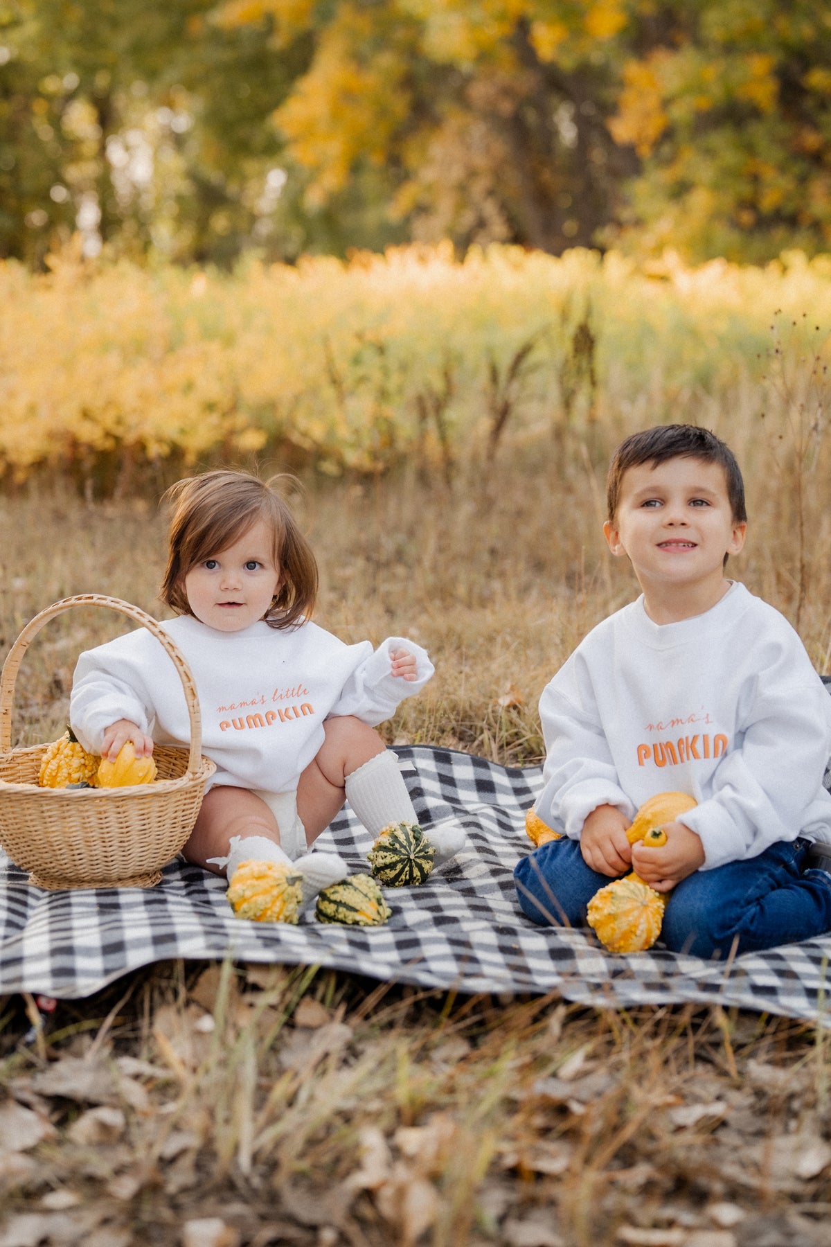Mama's 'Little' Pumpkin Kids Sweatshirt, Matching Mommy and Me Fall Crewneck