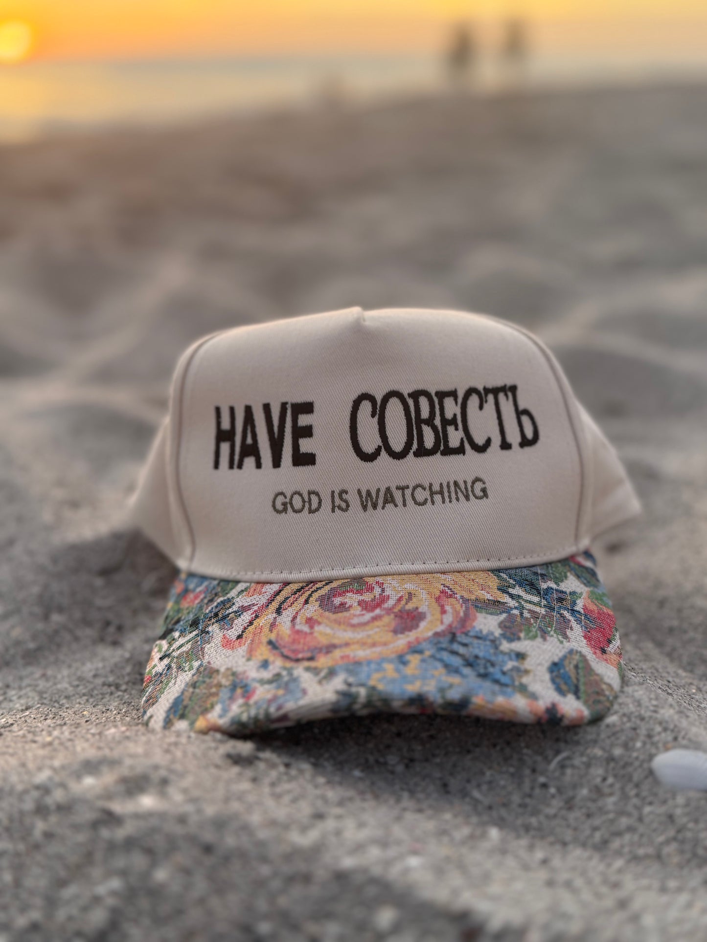 Have СОВЕСТЬ “God Is Watching” Christian Snapback Trucker Hat | English & Russian Faith Hat
