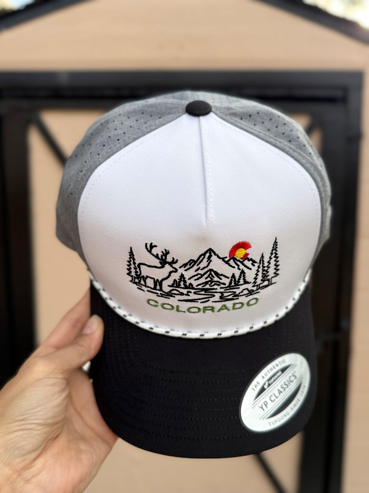 Colorado Mountain Embroidered Rope Hat