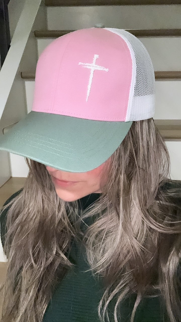 Nail cross hat.. Curved Bill.