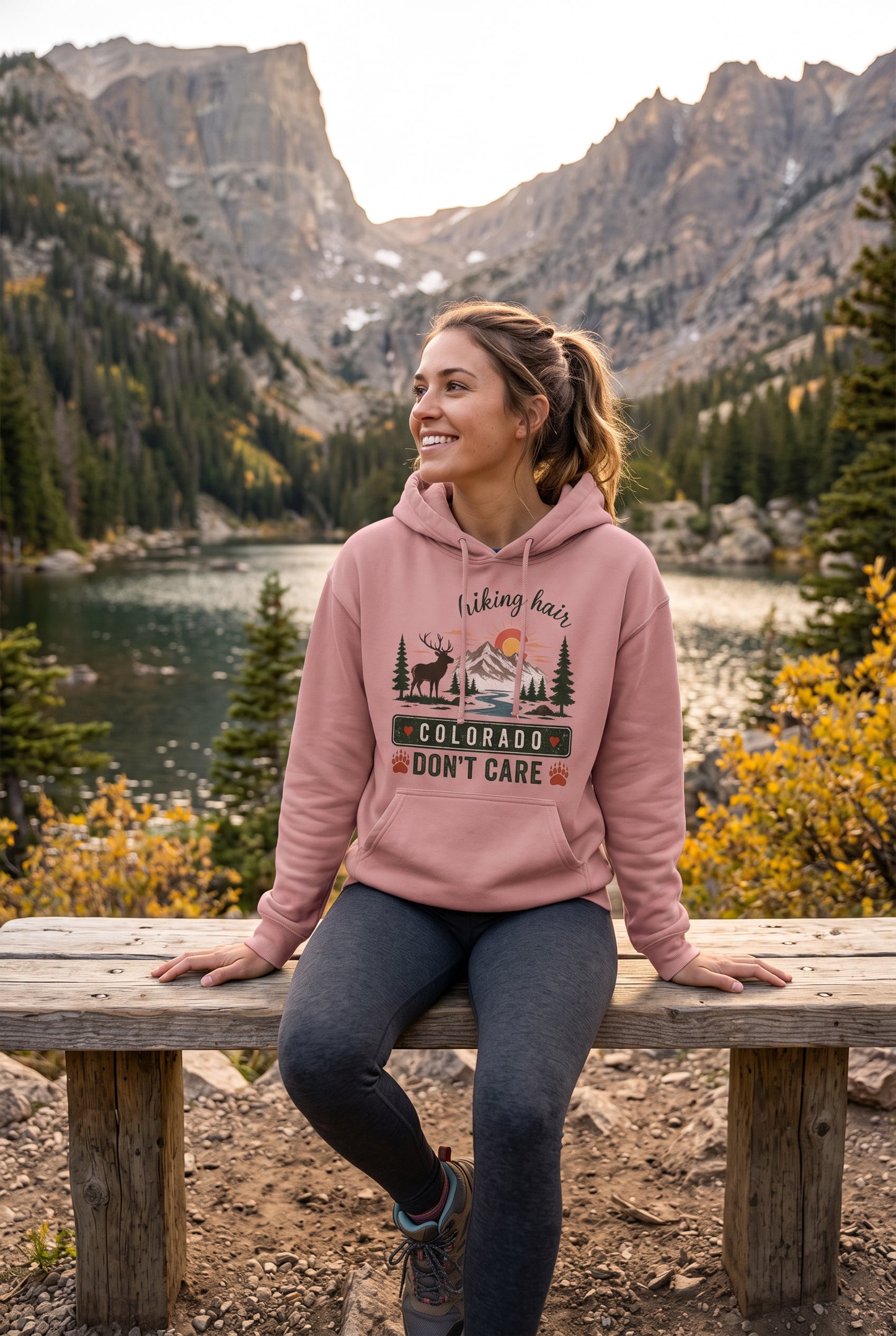 Colorado Hiking Hoodie – Hiking Hair Don’t Care Outdoor Hoodie