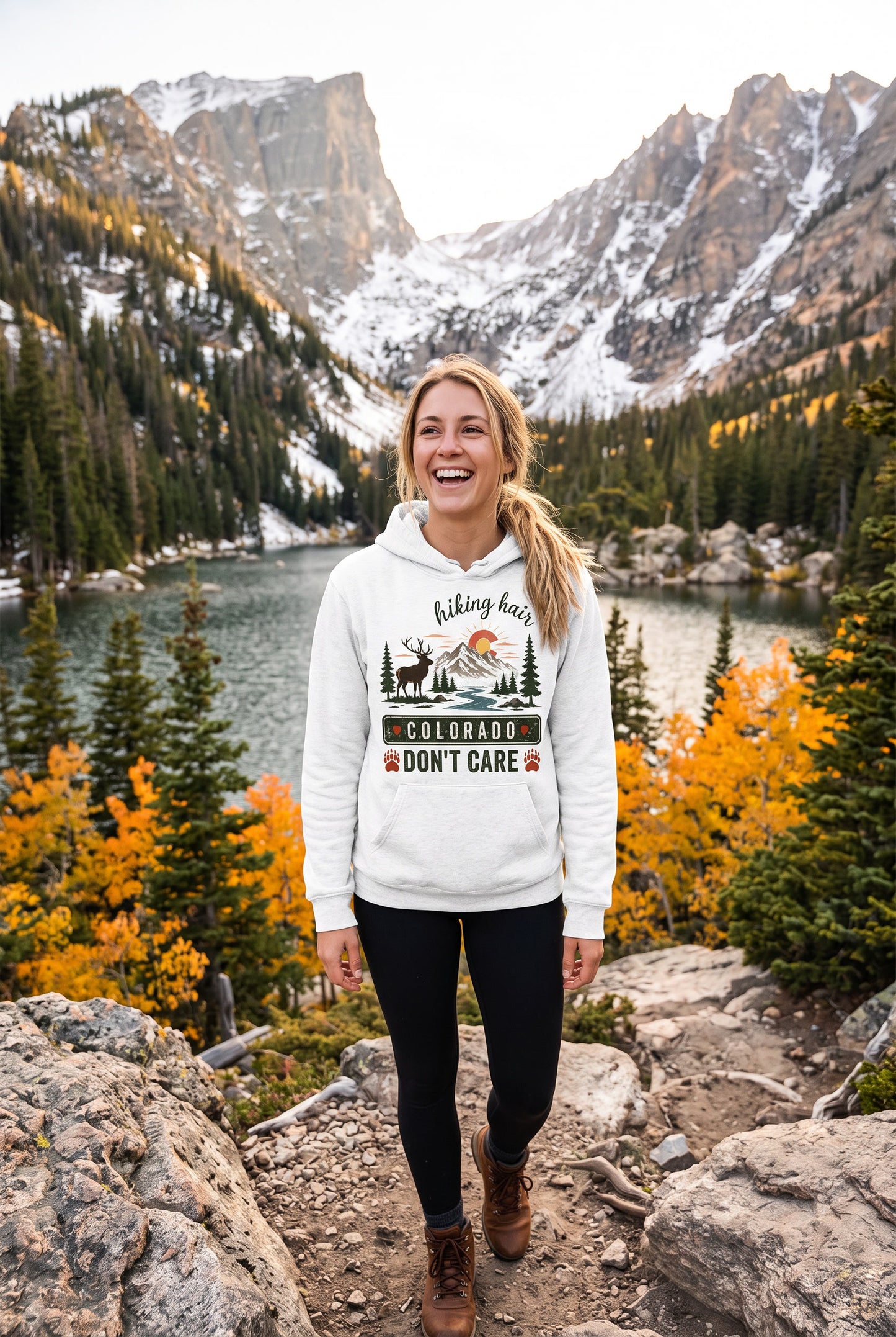 Colorado Hiking Hoodie – Hiking Hair Don’t Care Outdoor Hoodie