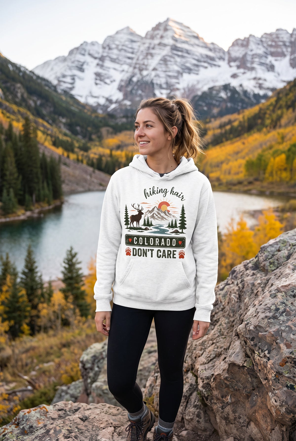 Colorado Hiking Hoodie – Hiking Hair Don’t Care Outdoor Hoodie